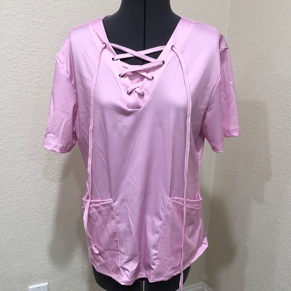Unbranded Pink Lace-Up Women's Top from Amazon